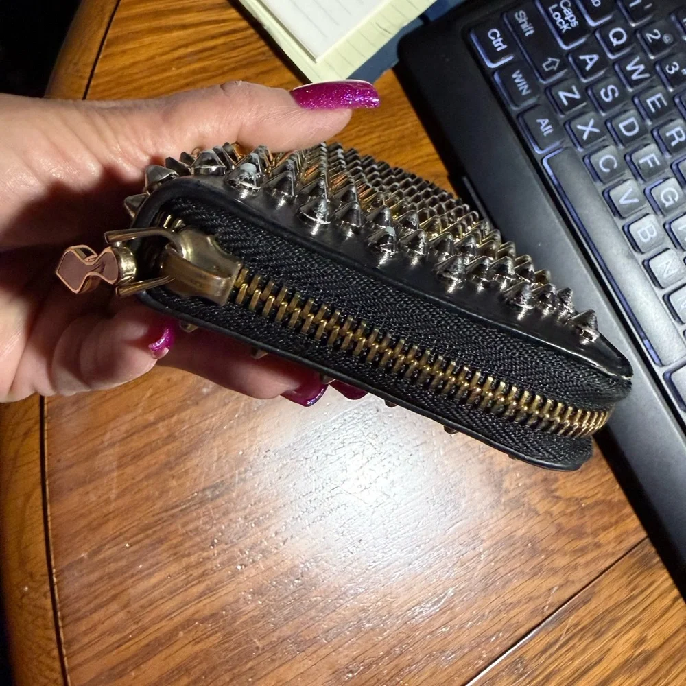 Christian Louboutin Red and Gold Zipper Wallet - Picture 9 of 14